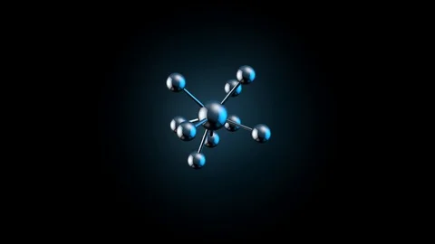 Realistic rotating model of molecule. Beautiful Molecule Structure in Microscope Video stock 92607539