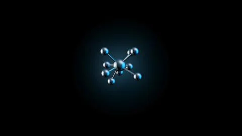 Realistic rotating model of molecule. Beautiful Molecule Structure in Microscope Stock Illustration