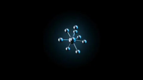 Realistic rotating model of molecule. Beautiful Molecule Structure in Microscope Stock Illustration