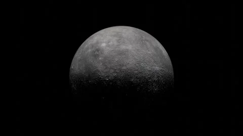 Realistic Rotation of Mercury Planet in Outer Space Video stock 310036986