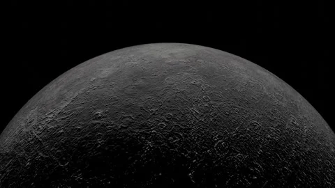 Realistic Rotation of Mercury Planet in Outer Space Video stock 310036987