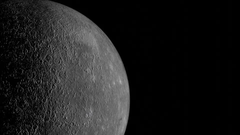 Realistic Rotation of Mercury Planet in Outer Space Video stock 310036992