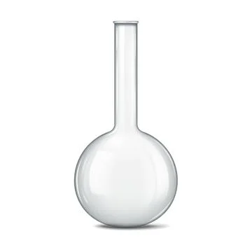 Realistic Round Bottom Laboratory Flask Illustration Stock Illustration