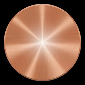 Realistic Round Copper Button Stock Illustration