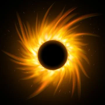 Realistic round light fire flame frame on transparent background Stock Illustration