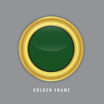 Realistic round or circle golden border frame Illustrazione stock