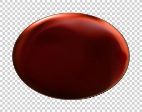 Realistic round red plate isolated. dark circle frame. Painted or plastic Stock Illustration