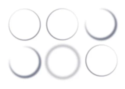 Realistic round shadow with soft edges. Gray round shadows isolated on Stock Illustration