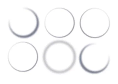 Realistic round shadow with soft edges. Gray round shadows isolated on Stock Illustration