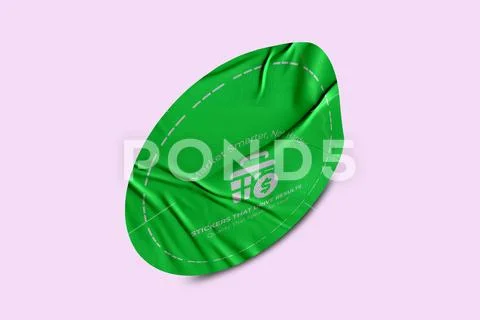Realistic Round Sticker Mockup Design PSD Template Promotional Label Tag Mock PSD Template