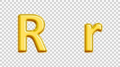 Realistic "Rr" Isolated Balloon Text Effect. Stock Illustration