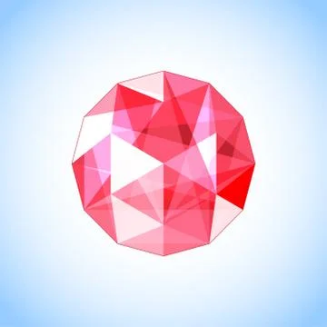 Realistic ruby gem jewel. Vector illustration. 스톡 일러스트