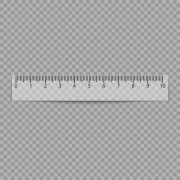 Realistic ruler isolated on transparent background. Vector illustration. Illustrazione stock