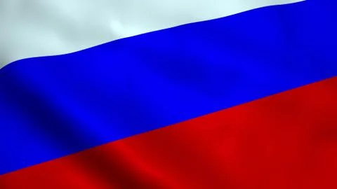 Realistic Russian flag 3D rendering Stock Illustration