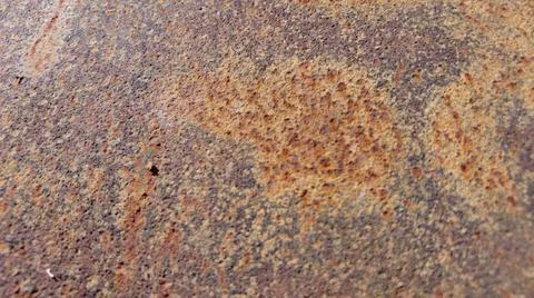 Realistic rusty metal texture background. Russet sample, backdrop template. Stock Photos