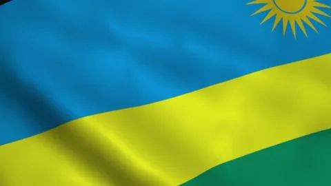 Realistic Rwanda flag 3D rendering Stock Illustration