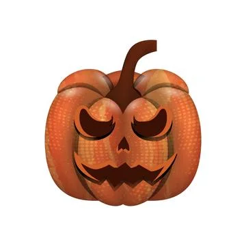 Realistic scary face halloween pumpkin graphic Stock Illustration
