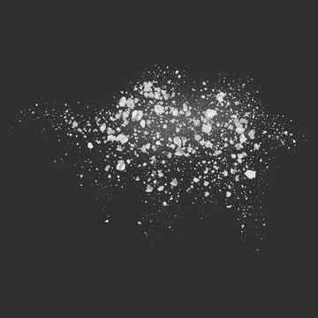 A realistic scattering of large white crystals of sugar, salt, or flour. Stock Illustration