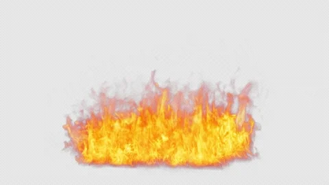 In a realistic scene, the fire begin and end Isolated by Alpha channel Stock Footage 153936547