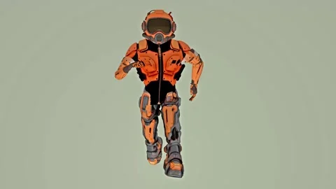 Realistic Sci Fi Robot Character Animation Loop. Stock Footage 331253100