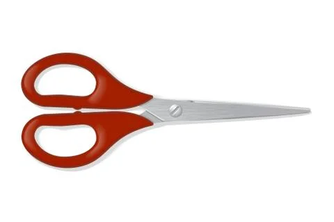 Realistic scissors with red handles Stock Illustration