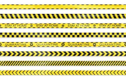 Realistic seamless Covid-19 warning stripe lines Stock Illustration