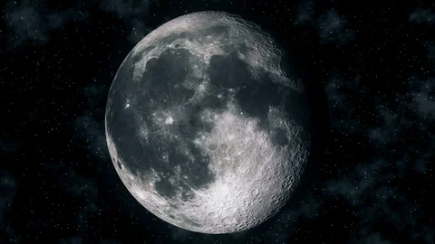 Realistic seamless moon phases through new, crescent, half, gibbous and full Stock Footage 102522625