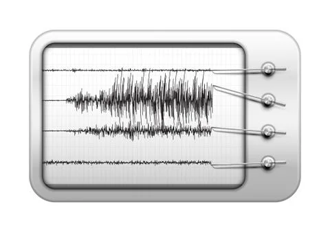 Realistic seismogram Stock Illustration