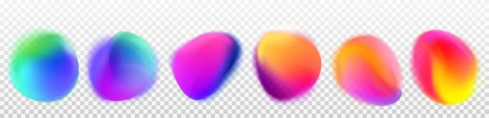 Realistic set of abstract gradient spots Illustrazione stock