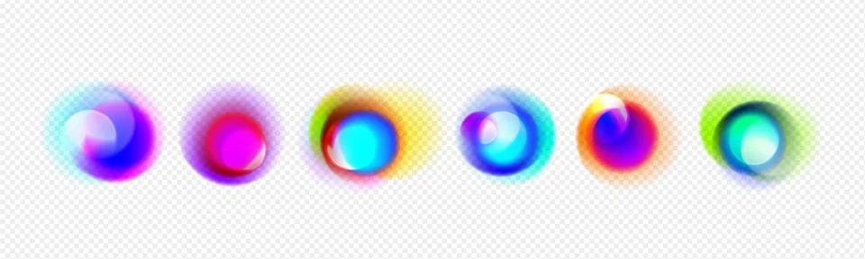 Realistic set of radial gradient spots Illustrazione stock