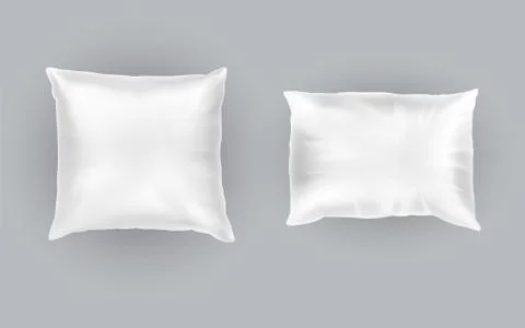 Realistic set of two white pillows Illustrazione stock