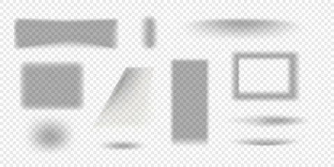 Realistic Shadows collection on transparent background. Shadow overlay vector Stock Illustration
