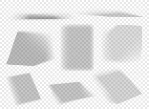 Realistic Shadows set on transparent background. Shadow overlay vector mesh d Stock Illustration