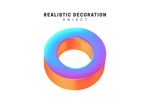 Realistic shape 3d objects with gradient holographic color of hologram. Decor イラスト素材