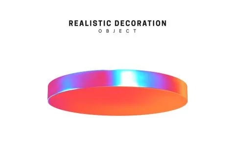Realistic shape 3d objects with gradient holographic color of hologram. Decor Illustrazione stock