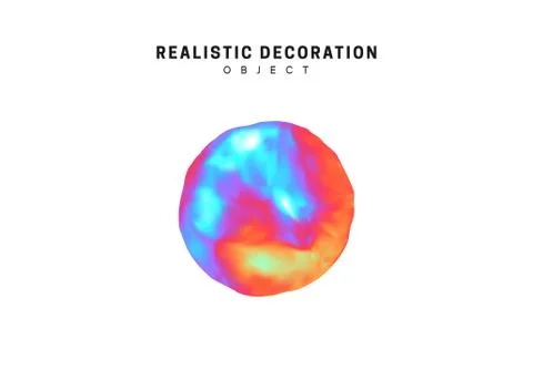Realistic shape 3d objects with gradient holographic color of hologram. Decor Stock Illustration