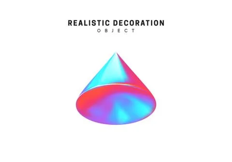 Realistic shape 3d objects with gradient holographic color of hologram. Decor 스톡 일러스트