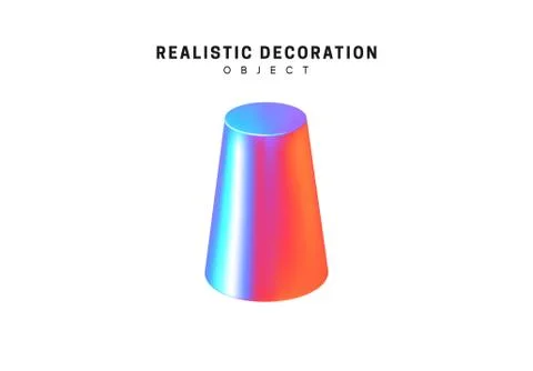 Realistic shape 3d objects with gradient holographic color of hologram. Decor Stockillustratie
