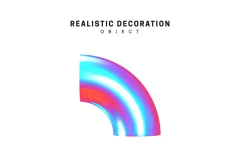 Realistic shape 3d objects with gradient holographic color of hologram. Decor Stockillustratie