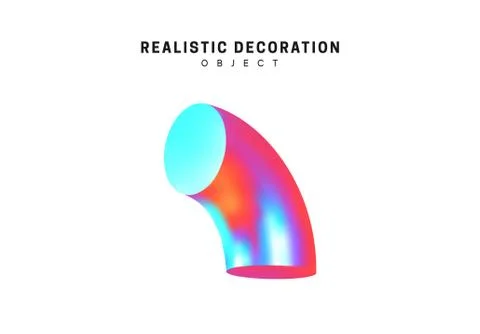 Realistic shape 3d objects with gradient holographic color of hologram. Decor Stockillustratie