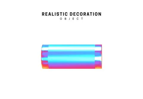 Realistic shape 3d objects with gradient holographic color of hologram. Decor Stock Illustration
