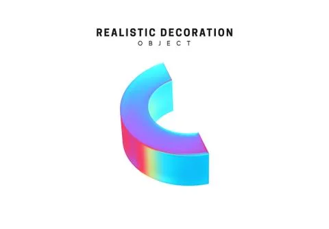 Realistic shape 3d objects with gradient holographic color of hologram. Decor Stockillustratie