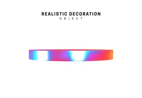 Realistic shape 3d objects with gradient holographic color of hologram. Decor Stock Illustration