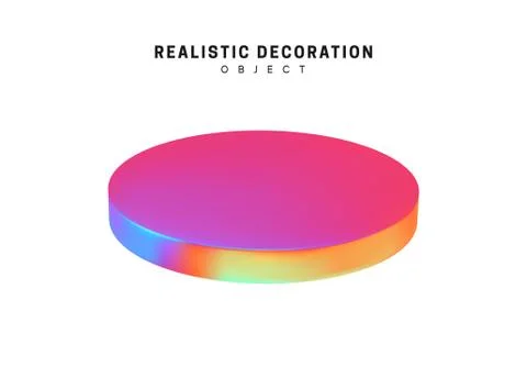 Realistic shape 3d objects with gradient holographic color of hologram. Decor Illustrazione stock