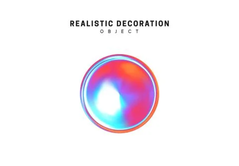 Realistic shape 3d objects with gradient holographic color of hologram. Decor 库存插图