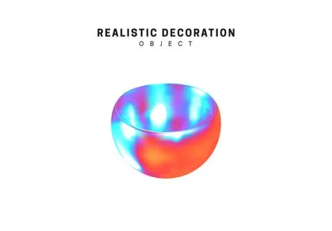 Realistic shape 3d objects with gradient holographic color of hologram. Decor Stock Illustration