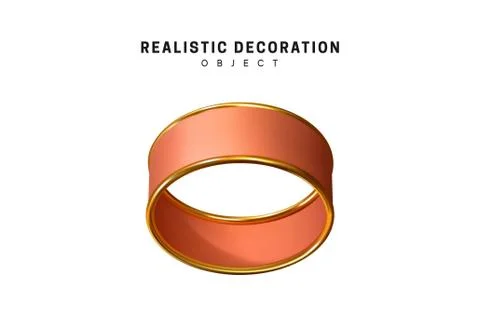 Realistic shapes. 3d rendering isolated object. Design Elements Gold and beig Stock Illustration