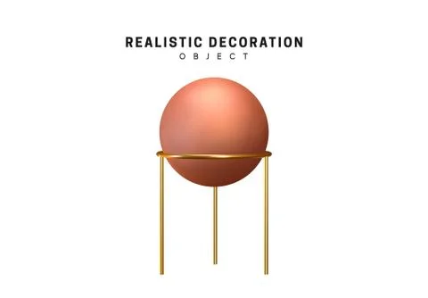 Realistic shapes. 3d rendering isolated object. Design Elements Gold and beig Stock Illustration