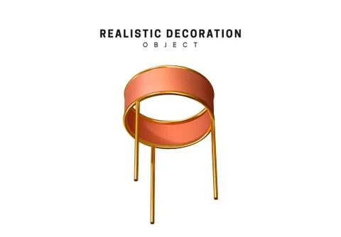 Realistic shapes. 3d rendering isolated object. Design Elements Gold and beig Stock Illustration