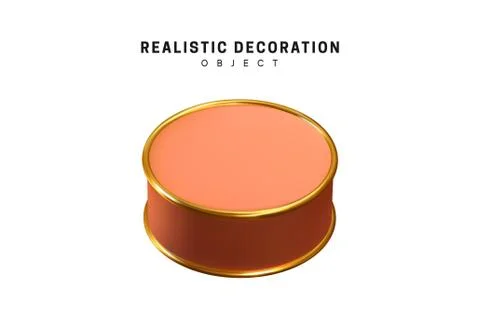 Realistic shapes. 3d rendering isolated object. Design Elements Gold and beig Stock Illustration